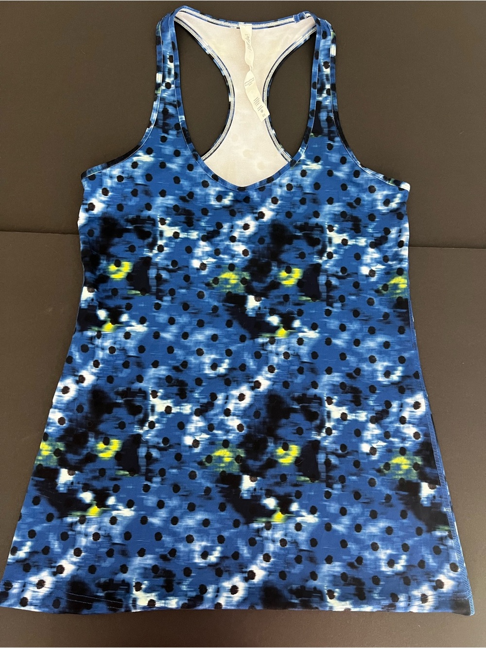 lululemon athletica Blue Polka Dot Racerback Tank